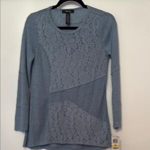 NWT Style & Co. Blue Blouse with Lace